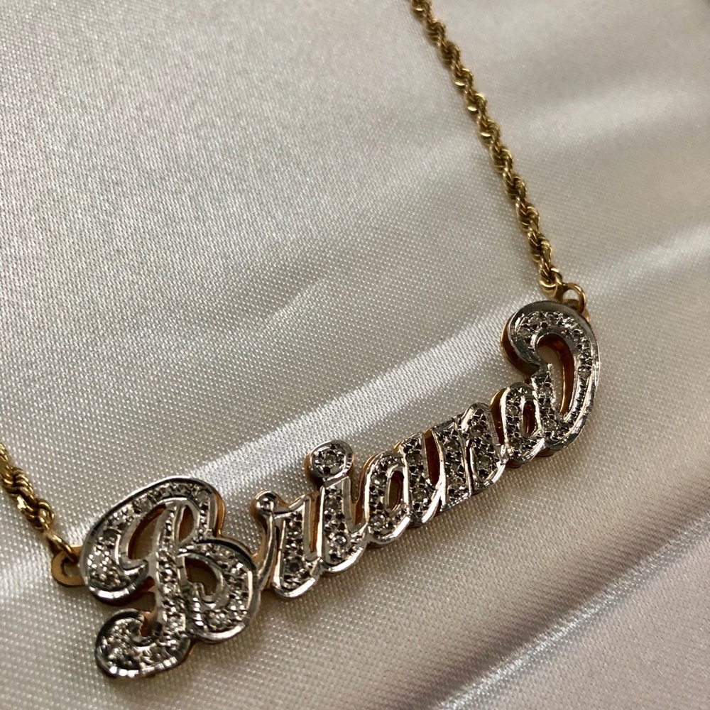 Diamond Briana Nameplate Necklace
